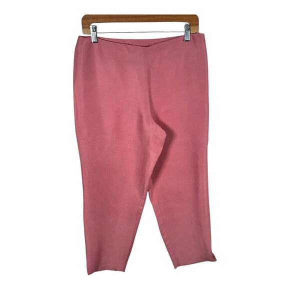 Eileen Fisher Silk Straight Ankle Pants Light Pink Petite Medium Side Zipper - Picture 10 of 10